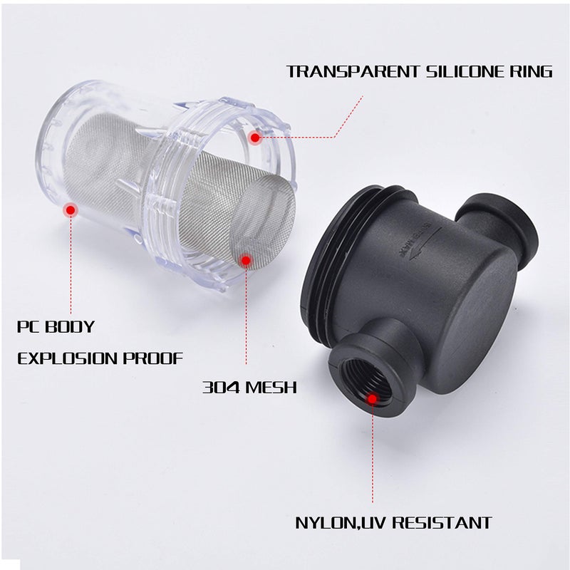 IMXMI Water Filter, 1/2''Twist-On Pipe Strainer, Nylon PA66 cover, PC bowl, 304 Stainless Screen (1/2''40 Mesh Female water filter) - Image 2